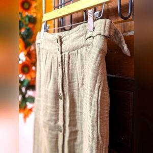 Free People Tan Midi Skirt